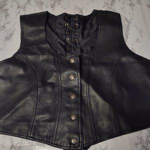 Faux Leather Vest Hellium Authentique, Paris